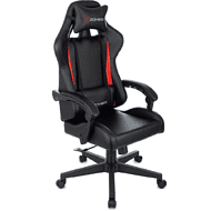 Кресло игровое Zombie GAME TETRA, экокожа, пластик, черный, красный