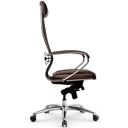Кресло для руководителя METTA "Samurai SL-1.04", экокожа, сетка, металл, коричневый - 3