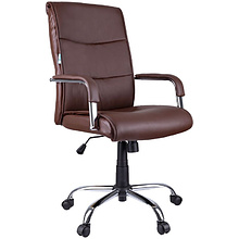 Кресло для руководителя Helmi "HL-E03 Accept", экокожа, металл, коричневый
