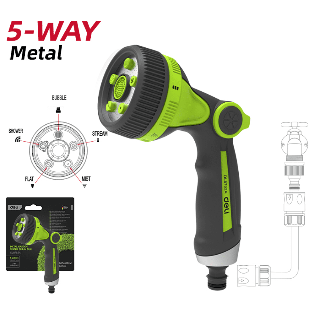 Пистолет-распылитель Deli GS EDL8762A , 3/4", 5 функций - 2