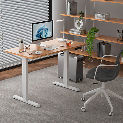 Стол с электроприводом WellDesk Prime 1300x675х18 белый/акация лэйкленд (9191462+9072453) - 3