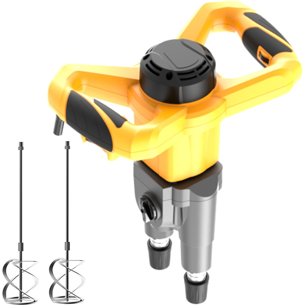 Миксер строительный Deli YS EDC177, 1800 Вт, 2 венчика, желтый