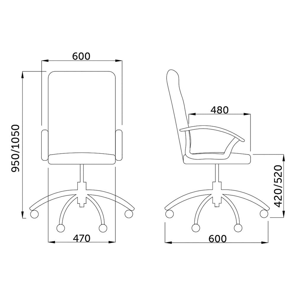 Компьютерное кресло "POLO", экокожа, пластик, черный - 13