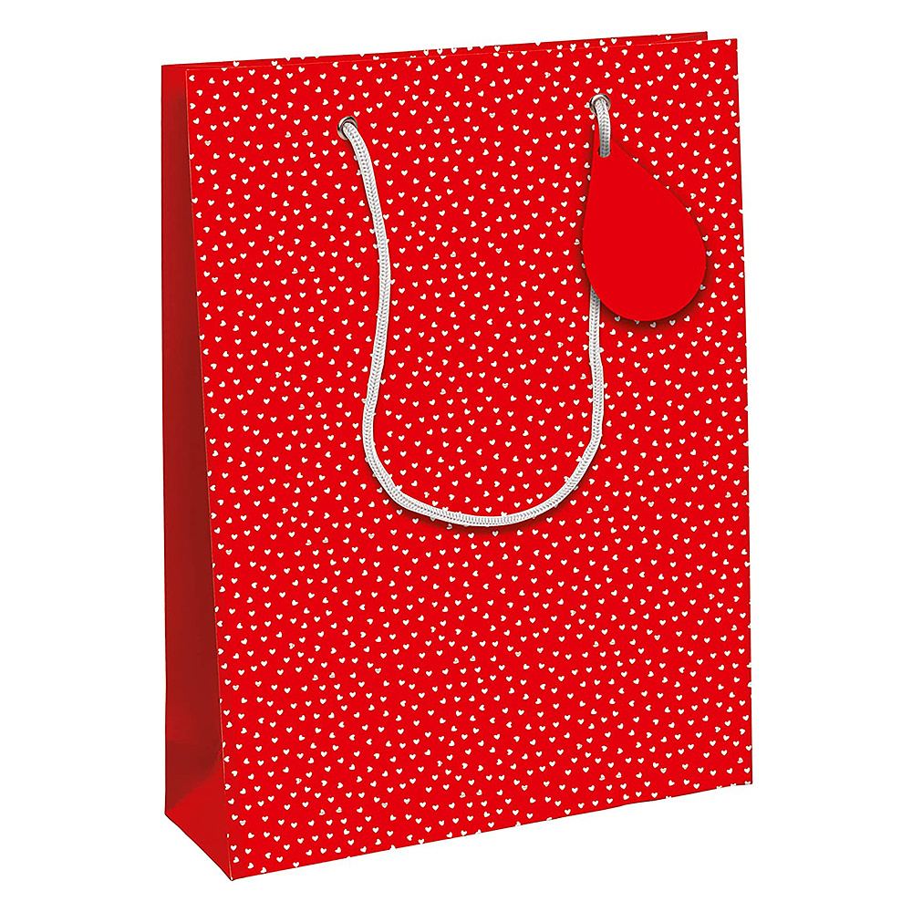 Пакет бумажный подарочный "Excellia. Hearts", 26.5x14x33 см