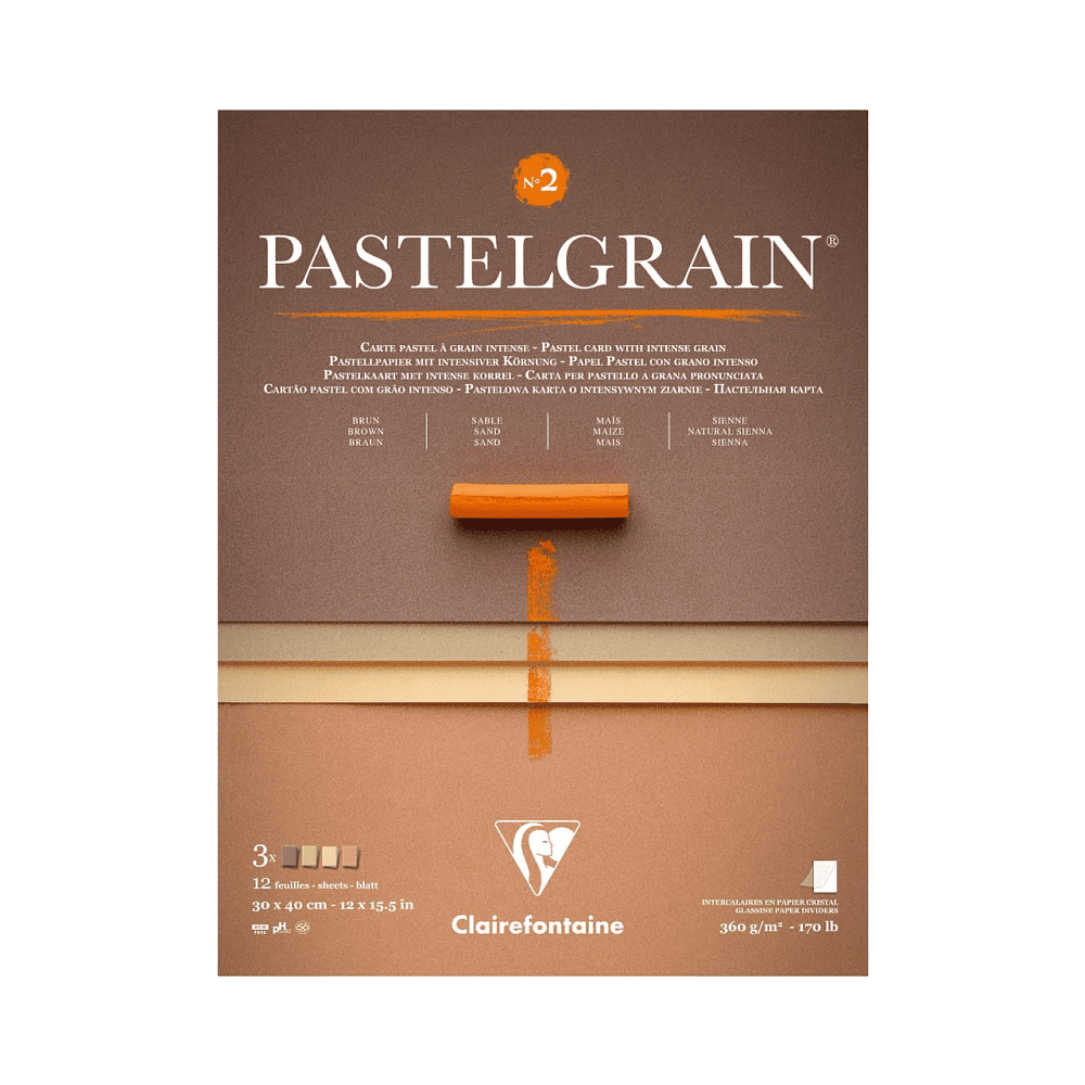 Блок бумаги для пастели "PastelGrain" 4 оттенка, 30х40см, 360 г, 12 листов, №2