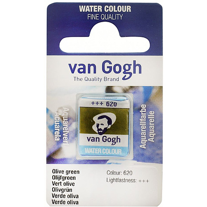 Краски акварельные "Van Gogh", 620 оливковый зеленый, кювета