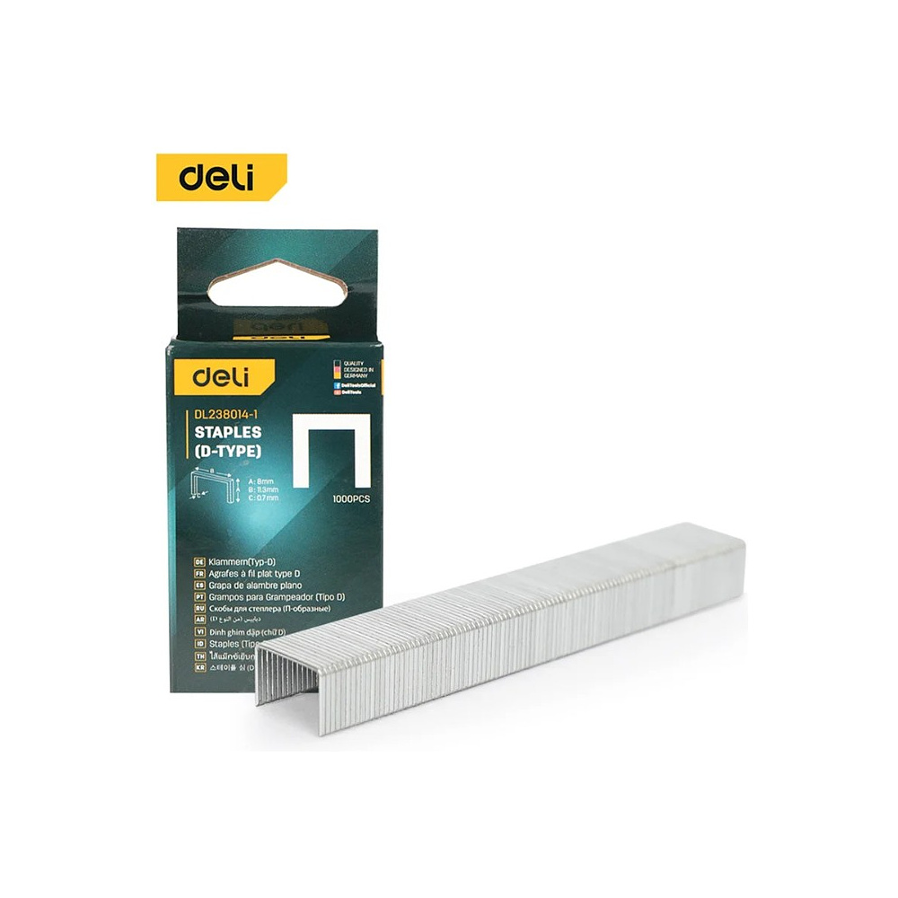 Скоба D Deli EDL238014-1, 12х11,2 мм, 1000 шт. - 4