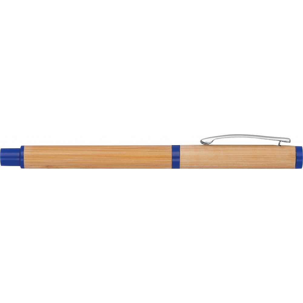 Набор "Macma 1255804": ручка шариковая автоматическая и роллер, бамбук, синий, светло-коричневый - 5