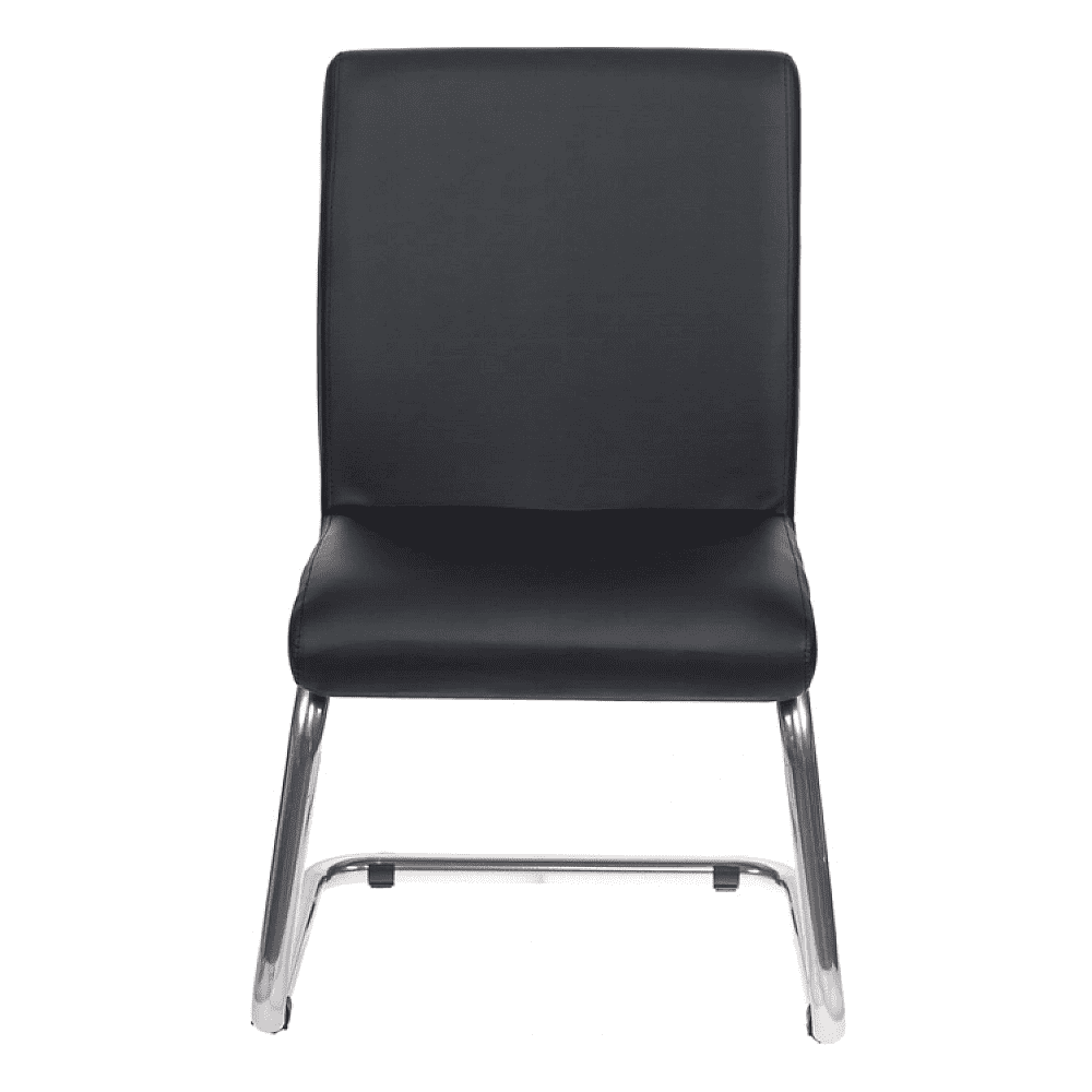 Кресло на полозьях "Бюрократ CH-250-V", экокожа, черный, металл хром - 4