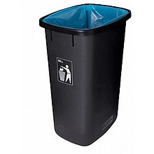 Урна Plafor Sort bin для мусора 90л, цв.черный/голубой