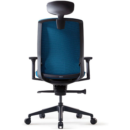 Кресло для руководителя BESTUHL "J1", сетка, ткань, пластик, синий  - 5