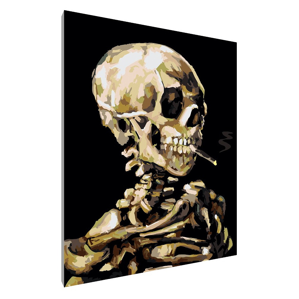 Картина по номерам "Ван Гог. Череп с горящей сигаретой"