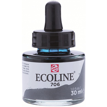 Жидкая акварель "ECOLINE", 706 темно-серый, 30 мл
