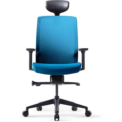 Кресло для руководителя BESTUHL "J1", сетка, ткань, пластик, синий  - 2
