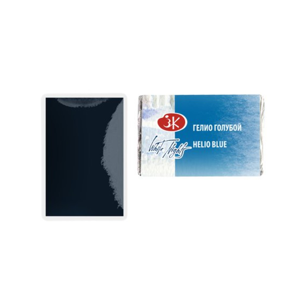 Краски акварельные "Белые ночи", 596 гелио голубой, кювета - 6