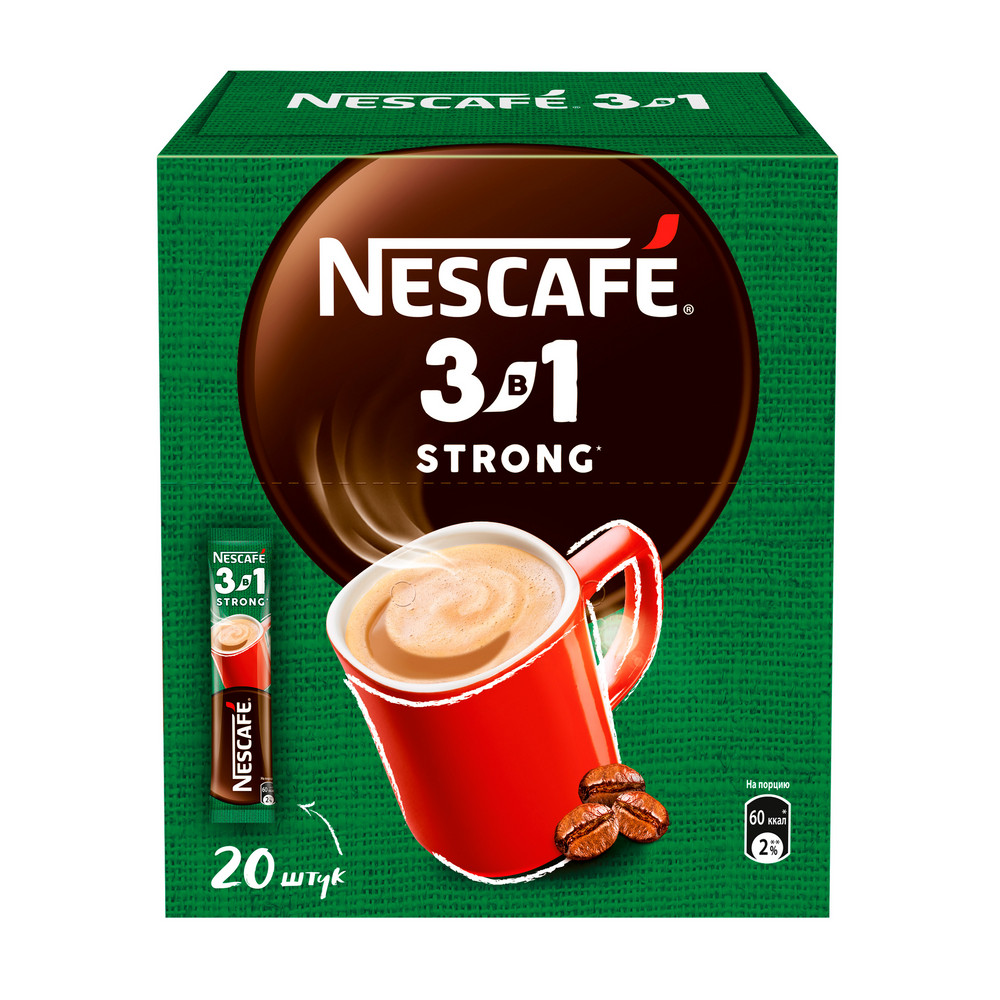 Кофейный напиток "Nescafe" 3в1 крепкий, растворимый, 14.5 г - 16