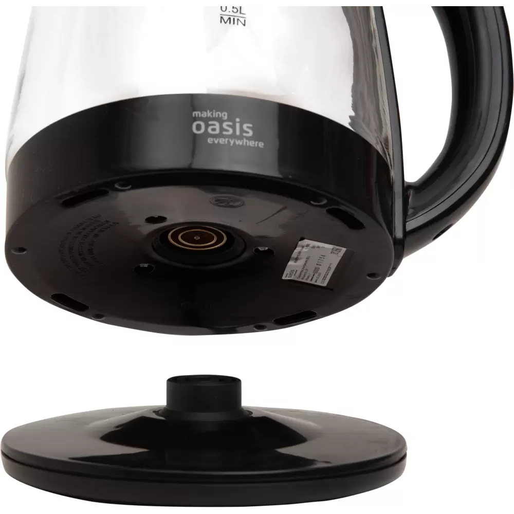 Электрочайник Oasis K-8GB, пластик, стекло, черный - 5