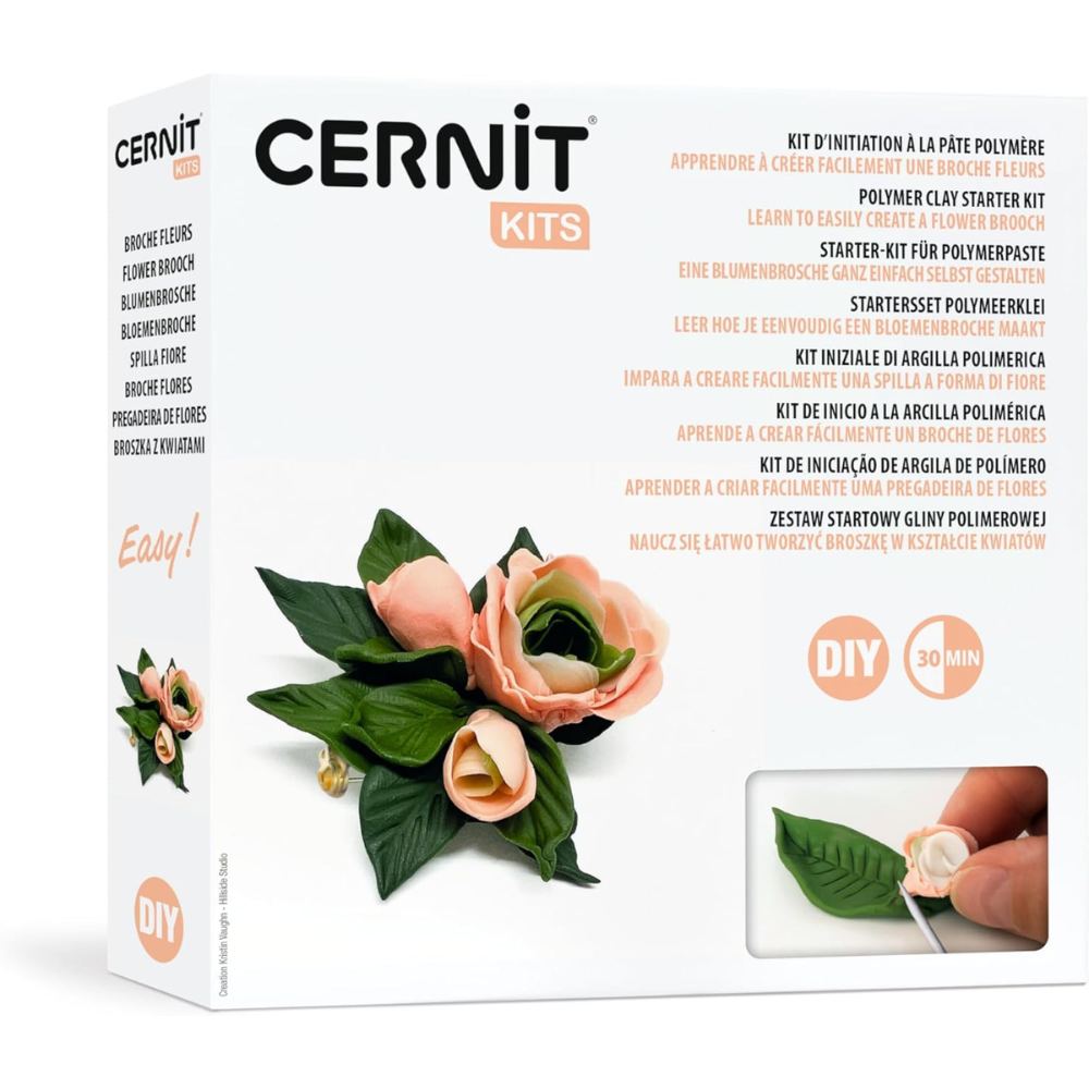 Полимерная глина "Cernit. Starter kit, flower brooch", набор