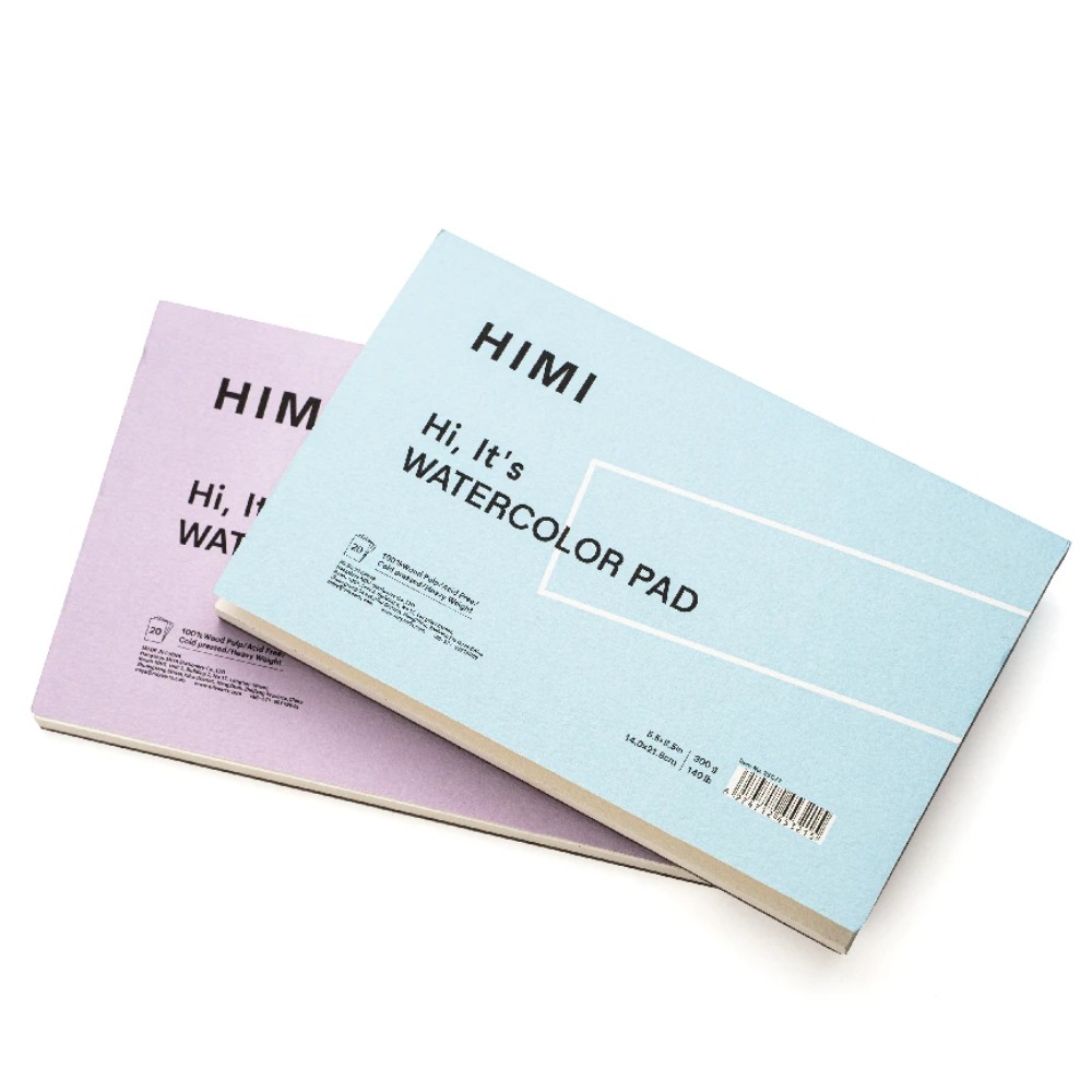 Блок-склейка бумаги для акварели "Himi", 14х21,5 см, 300 г/м2, 20 листов, голубой - 3