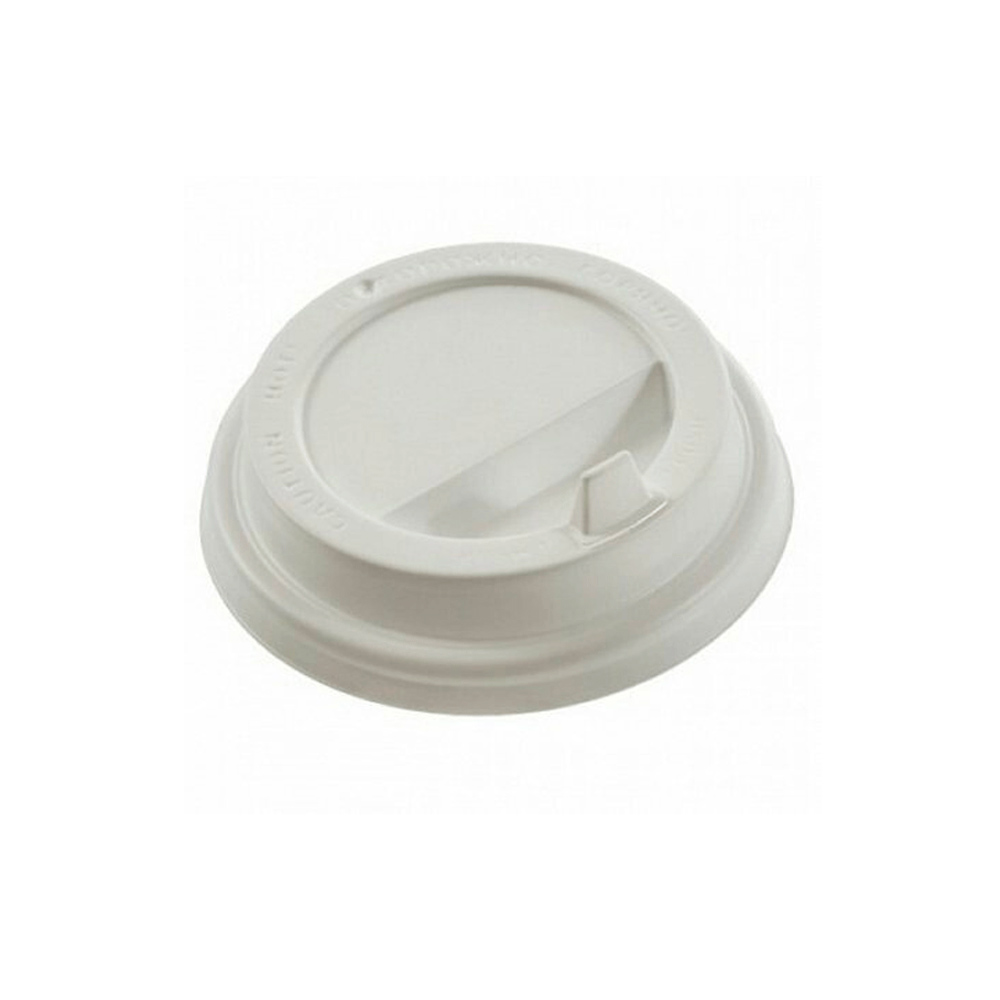 Крышка пластиковая для стаканов d=80мм, для горячих напитков, 100 шт/упак, с клапаном, глянцевая