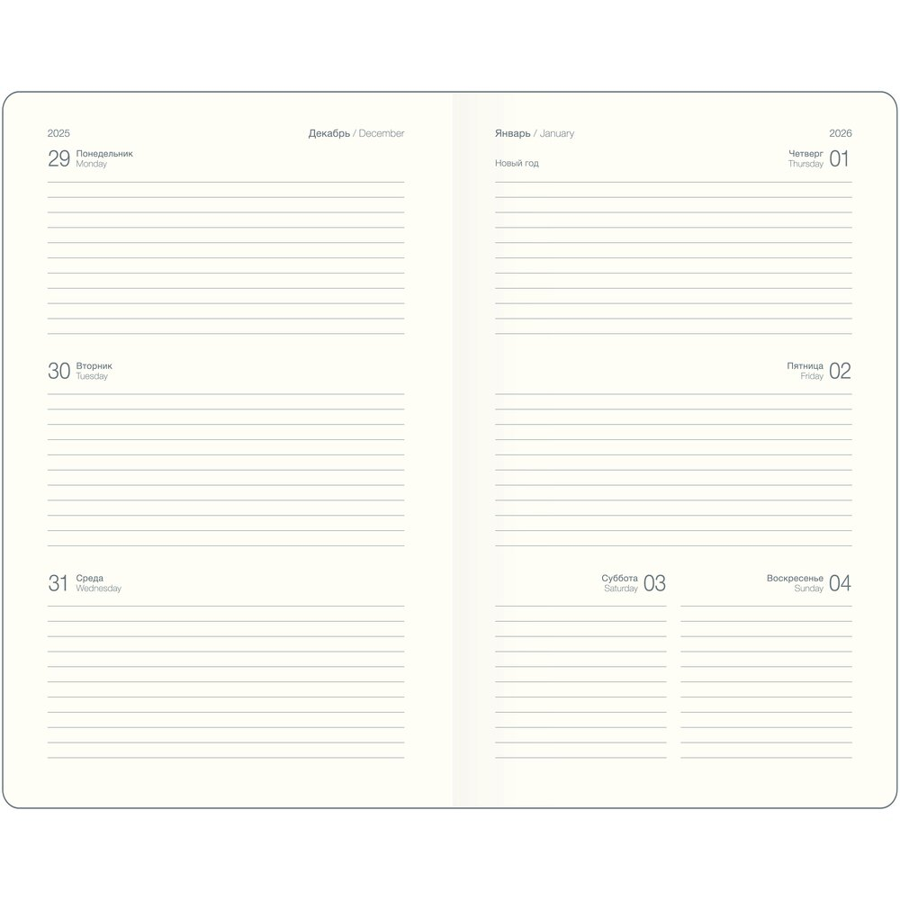 Ежедневник датированный "Fortune", А5, 128 страниц, черный, 2026 - 6