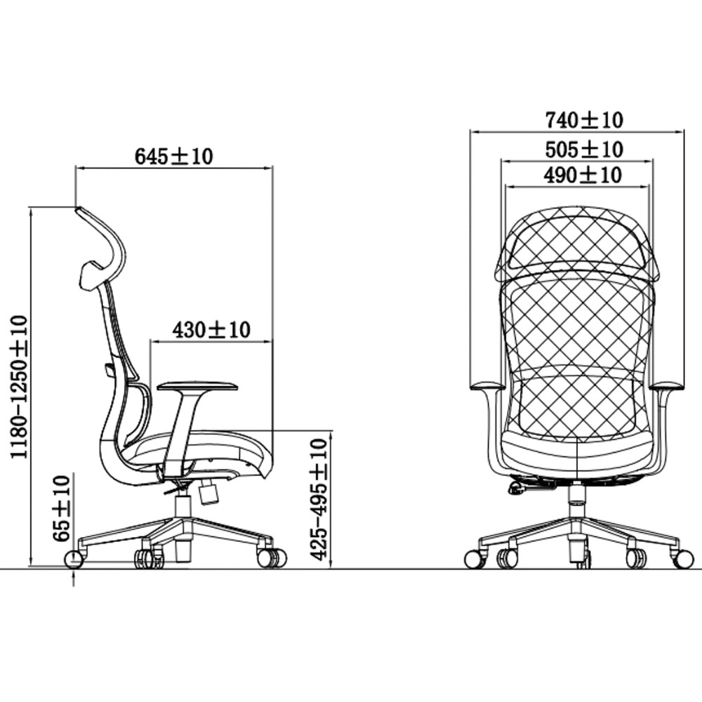 Кресло компьютерное SitZone CH-555A, сетка, ткань, пластик, черный - 6
