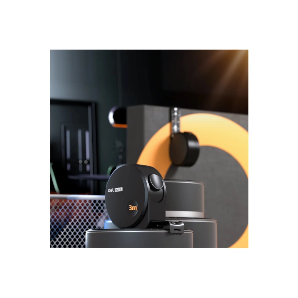 Рулетка Deli HS EHT8316, 3 м х 16 мм, Soft Touch, черный - 22