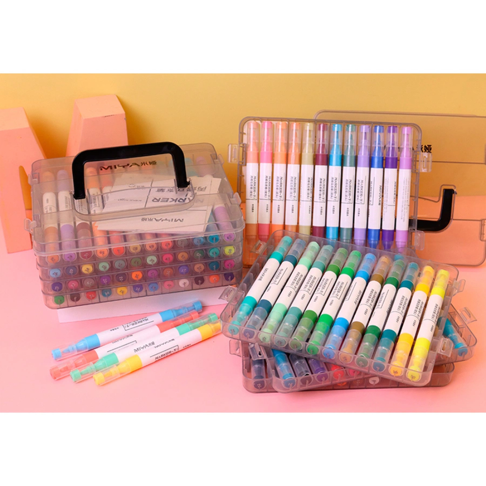 Маркеры художественные двухсторонние "Himi Miya", акриловые, набор, 24 цвета