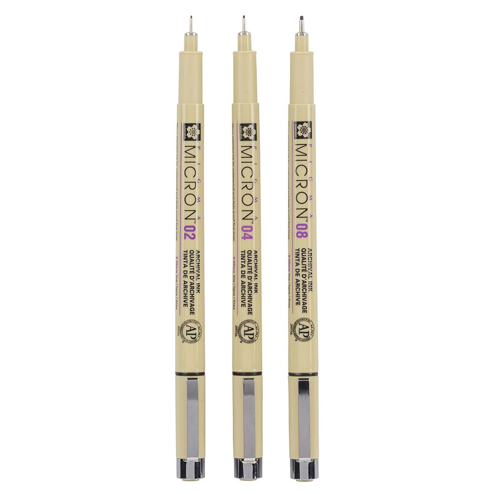 Набор ручек капиллярных "Sakura Pigma Micron", 3 шт - 2