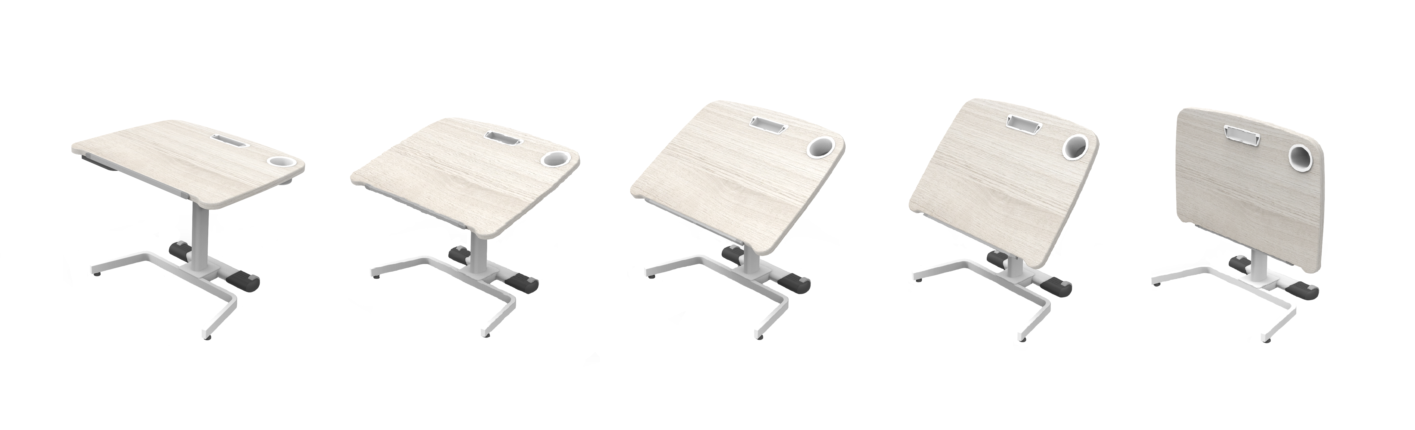 Стол Comf-Pro Coco Desk UR-83, 800х600х(540-755) мм, дуб белый - 2
