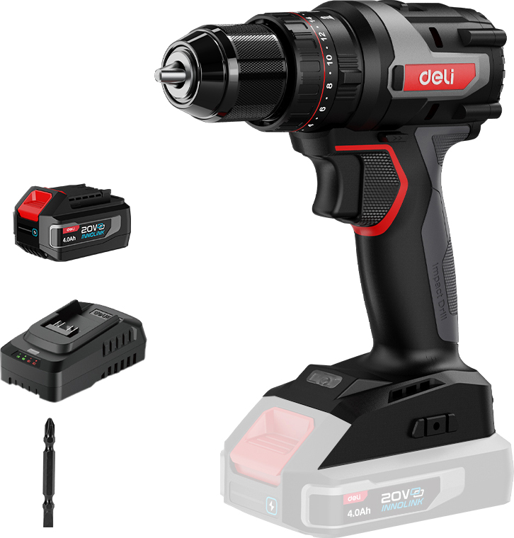 Аккумуляторная дрель-шуруповерт Deli RS DE-CZ20-2A4