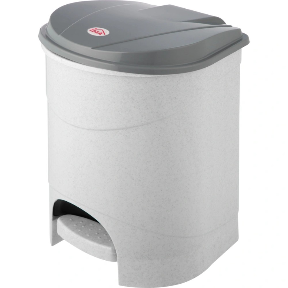 Урна для мусора IDEA 19л, пластик, с педалью, мрамор