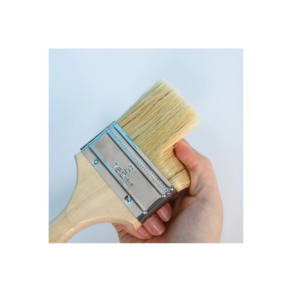 Кисть малярная плоская Deli YS EDL509123, 3"-75 мм, деревянная рукоятка, искусственная щетина - 4