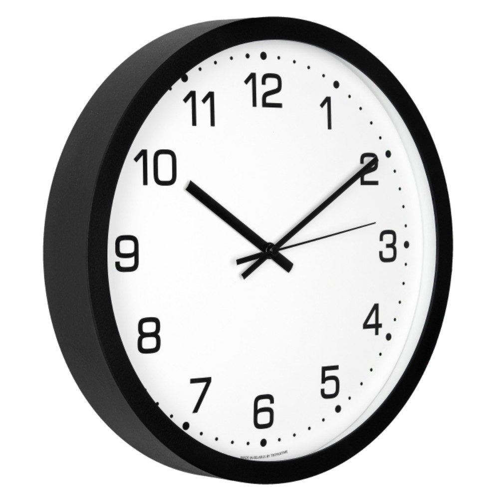 Часы настенные круглые "77760754", пластик, черный