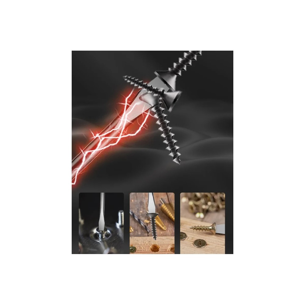 Отвертка Deli HS EHT1103, SL3х75 мм, Soft Touch, черный - 6