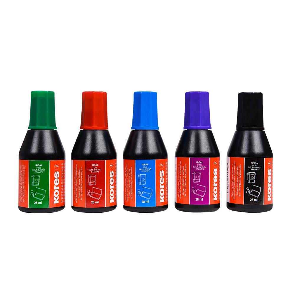 Краска штемпельная "Kores", 28 мл, фиолетовый