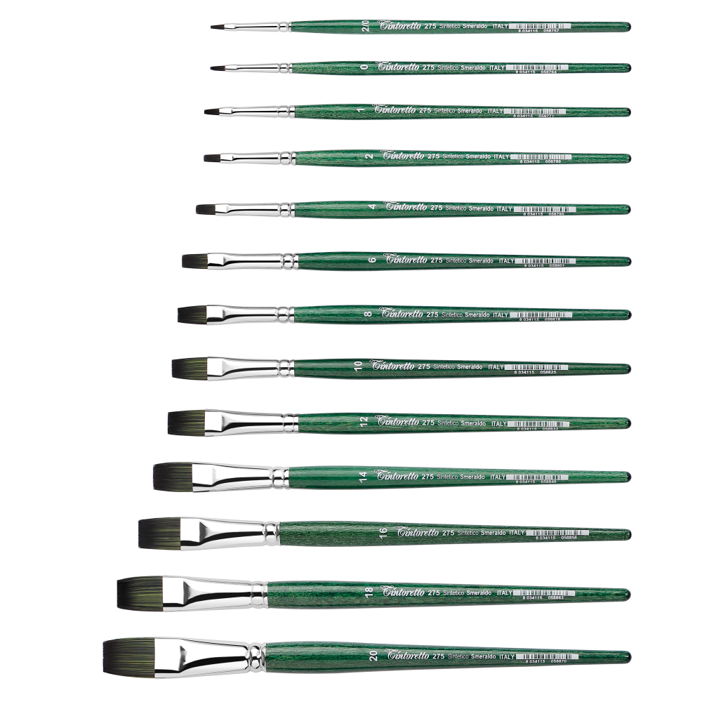 Кисть для рисования "Tintoretto Emerald", синтетика, плоская, №6 - 2