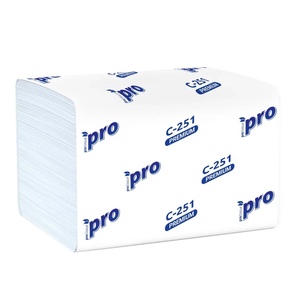 Салфетки бумажные PROtissue, 16х21см, 2 слоя, белый, 200 листов, 100% целлюлоза - 2