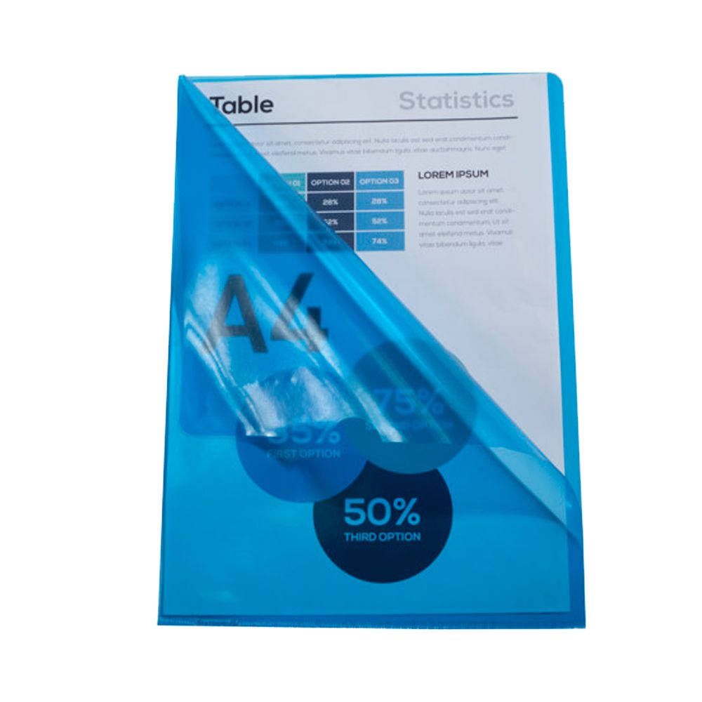 Папка-уголок "Exacompta", А4, 130 мк, ПВХ, прозрачный, синий - 3