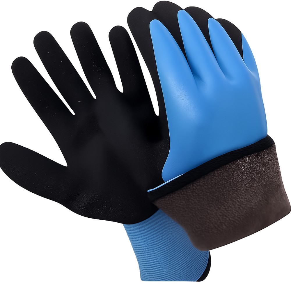 Перчатки полиэстеровые BVB, с латексным покрытием