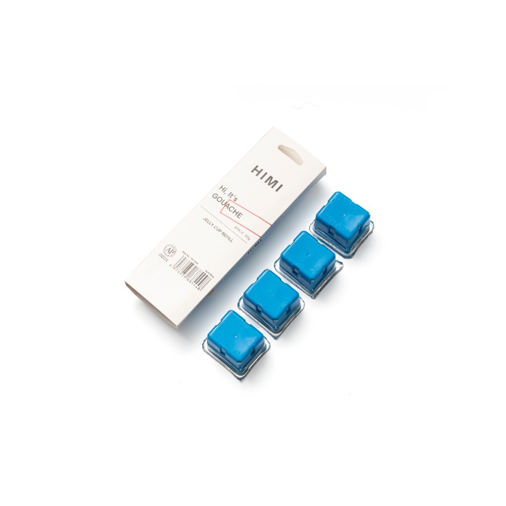 Краски гуашевые "Himi Jelly Cup" кислотный синий, набор  рефилов 4 шт., 30 мл. - 2