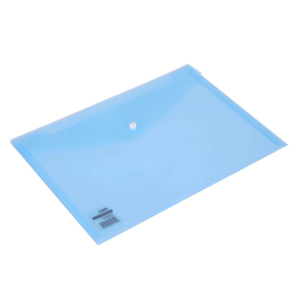 Папка-конверт на кнопке "Deli", A4, синий - 3