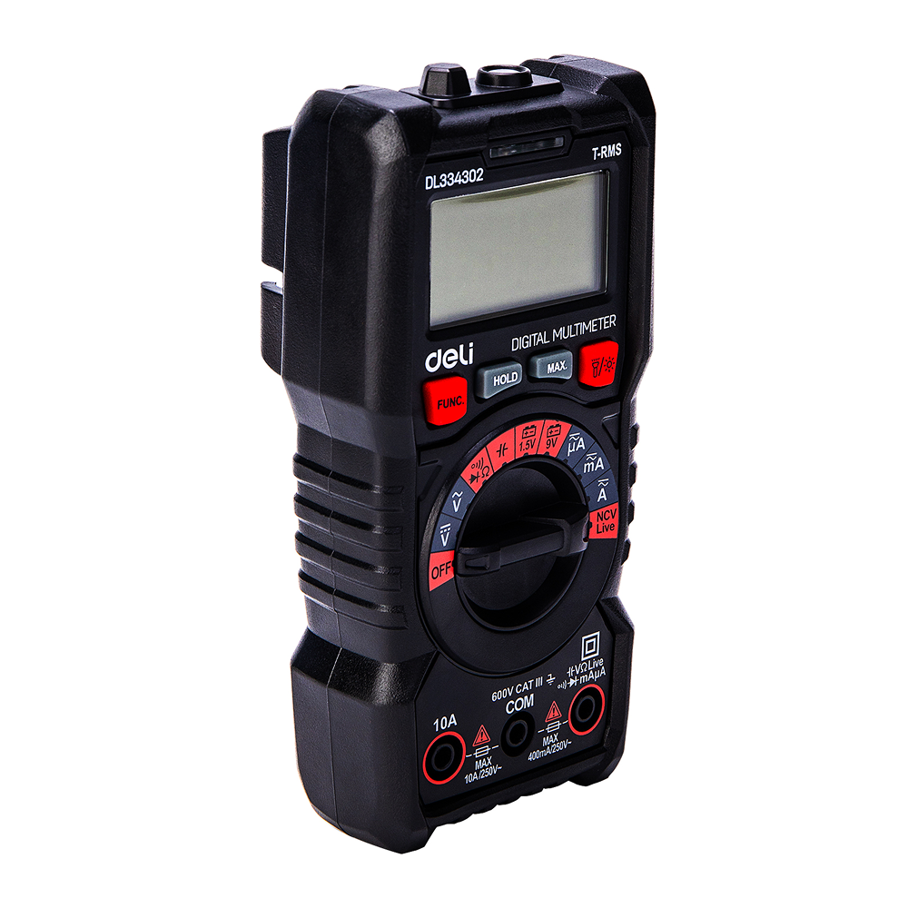 Мультиметр цифровой Deli RS EDL334302, 600В, универсальный - 6