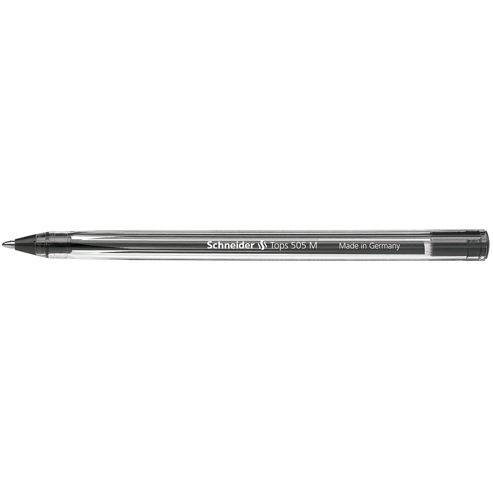 Ручка шариковая "Schneider Tops M", 0.5 мм, прозрачный, стерж. черный - 4