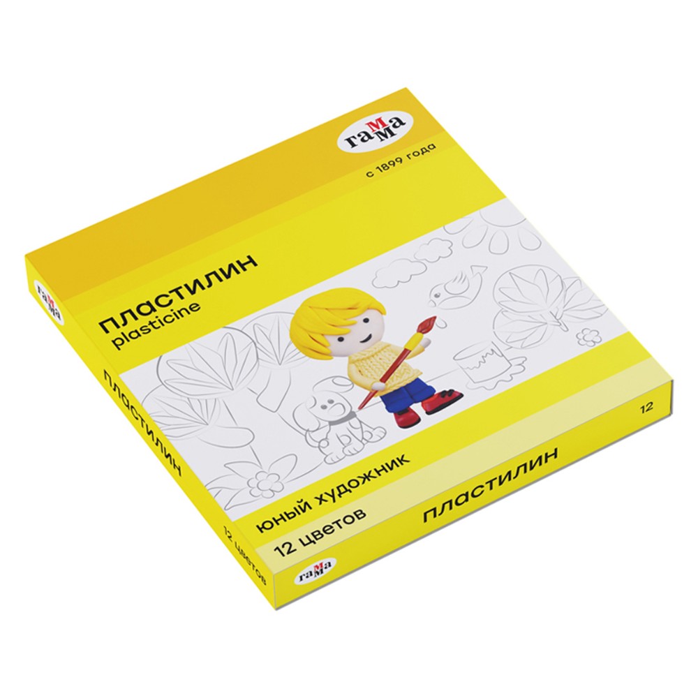 Пластилин "ЮНЫЙ ХУДОЖНИК", 12 цветов