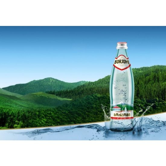 Вода минеральная "Borjomi", газированная, 0.33 л