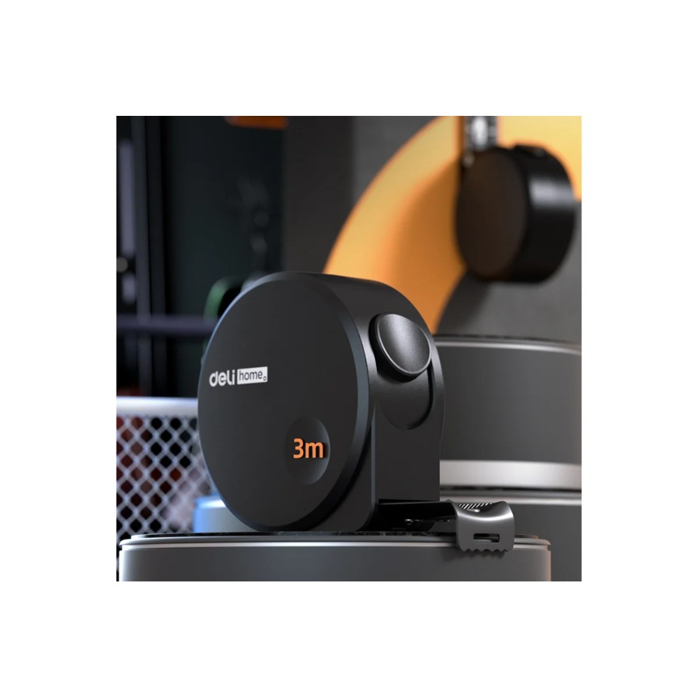 Рулетка Deli HS EHT8316, 3 м х 16 мм, Soft Touch, черный - 23