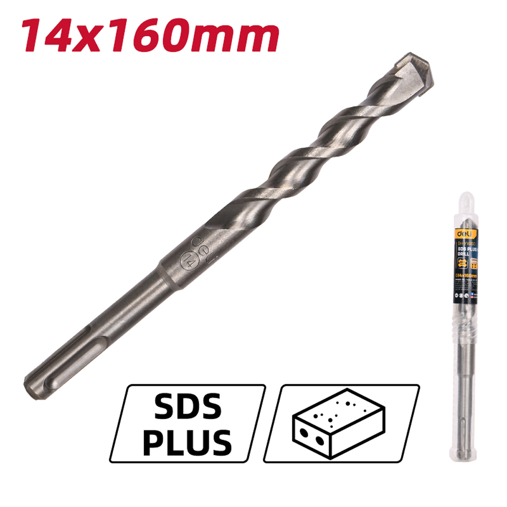 Бур по бетону Deli YS EDH-Y14160, 14 x 160 мм, SDS-PLUS - 2