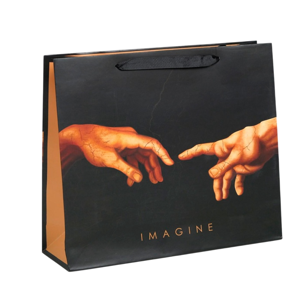Пакет бумажный подарочный "Imagine", 23х18х10 см