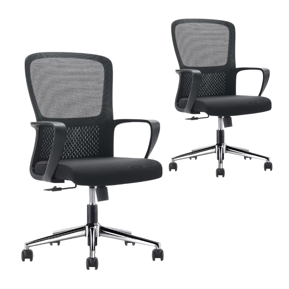 Кресло для персонала SitZone U-069B, сетка, ткань, черный, 2 шт/упак, -30%